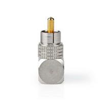 Mono-Audioadapter | RCA Male | RCA Female | Verguld | 90° Gehoekt | Metaal | Gun Metal Grijs / Metaal | 2 Stuks | Window Box - thumbnail