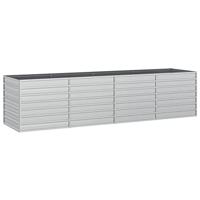 VidaXL Plantenbak verhoogd 320x80x77 cm gegalvaniseerd staal zilver - thumbnail