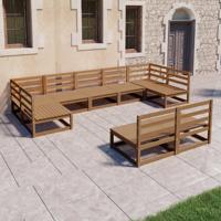 9-delige Loungeset massief grenenhout - thumbnail