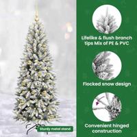 VidaXL Kunstkerstboom wit 150 cm pvc en plastic en staal en pe - thumbnail