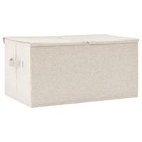 VidaXL Opbergbox 50x30x25 cm stof crèmekleurig - thumbnail