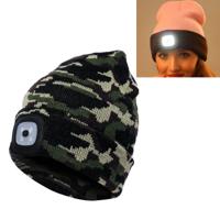 Unisex warme Winter polyacrylonitryl brei Hat volwassen hoofd Cap met 4 LED-verlichting (leger-groen) - thumbnail