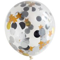 Confetti Ballonnen Stippen/Sterren mix (4st) - thumbnail