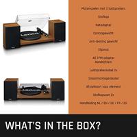 Platenspeler met ingebouwde versterker en Bluetooth® plus 2 externe luidsprekers Wood - thumbnail
