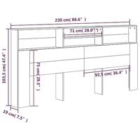 Hoofdbordkast 220x19x103,5 cm betongrijs - thumbnail