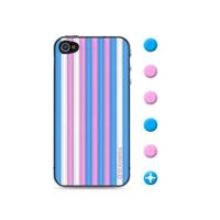 id America Cushi Stripe Soft Foam Pad voor iPhone 4/4S - 1 verpakking, Candy Blue. - thumbnail