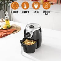 Tristar Airfryer 2 l 1000 W Zwart, Zilver - thumbnail