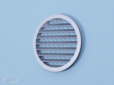 Rond Buitenluchtrooster Aluminium Ø 100mm - Wit- Met Grofmazig Gaas - Hoge Doorlaat