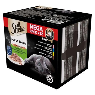 SHEBA schaaltje saus eend / kip / zalm / tonijn - nat kattenvoer - 85g
