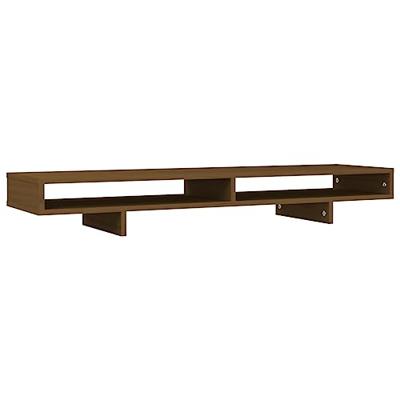 Monitorstandaard 100x27x14 cm massief grenenhout honingbruin