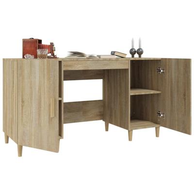 Bureau 140x50x75 cm bewerkt hout sonoma eikenkleurig - thumbnail