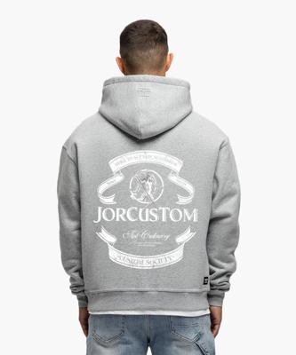 Jorcustom Ribbon Oversized Hoodie Heren Grijs - Maat M - Kleur: Grijs | Soccerfanshop