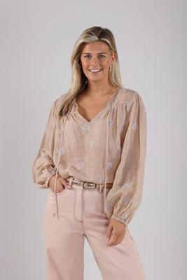 Nukus Blouse Kaoutar Embroidery | Sand