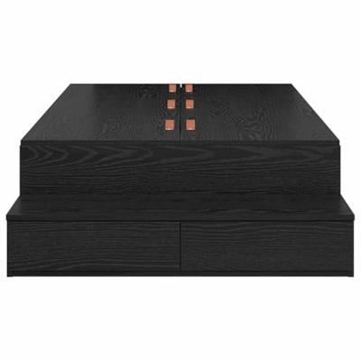 Opbergbedframe Zwart eiken 236.5 x 90 x 31.5 cm Bewerkt hout