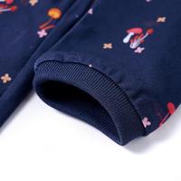 Kinderjurkje met paddenstoelenprint 92 marineblauw - thumbnail