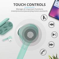 Trust Mobile Nika Touch Draadloze Bluetooth Oordopjes, Wireless Earphones met Oplaadcase (16 uur Speeltijd, Ingebouwde Microfoon, TWS) Turquoise - thumbnail