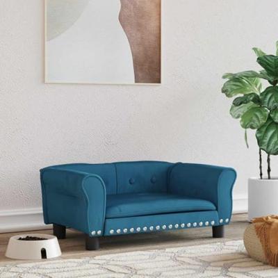 VidaXL Hondenmand 70x45x30 cm fluweel blauw
