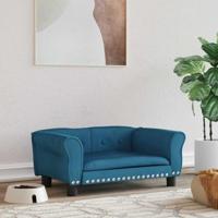 VidaXL Hondenmand 70x45x30 cm fluweel blauw - thumbnail