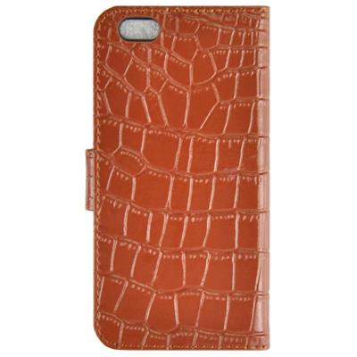 iPhone 6 Plus & 6S Plus horizontaal Krokodil structuur PU leren Flip Hoesje met houder, foto frame en opbergruimte voor pinpassen (bruin)