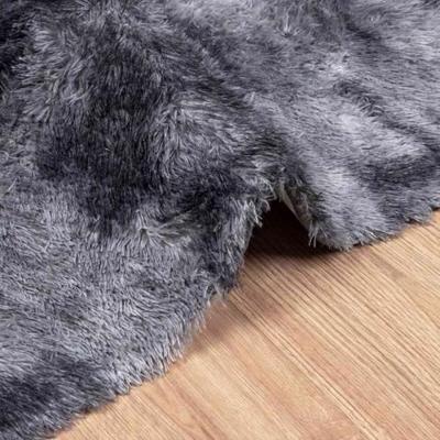 Hoogpolig vloerkleed NAVARRA 240x240 cm polyester donkergrijs