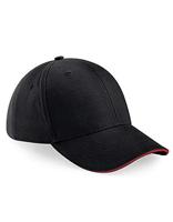 Beechfield CB20 Athleisure 6 Panel Cap - Black/Graphite Grey - One Size - thumbnail
