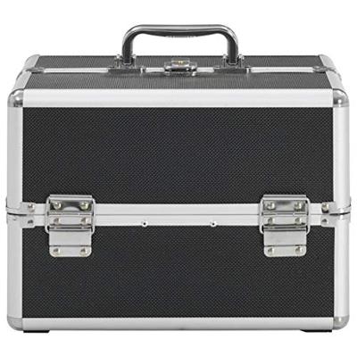 VidaXL Make-up koffer 22x30x21 cm aluminium zwart VidaXL Make-up koffer 22x30x21 cm aluminium zwart