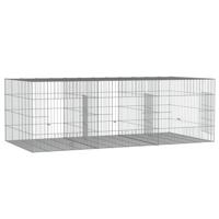 VidaXL Konijnenkooi met 3 panelen 163x79x54 cm gegalvaniseerd ijzer - thumbnail
