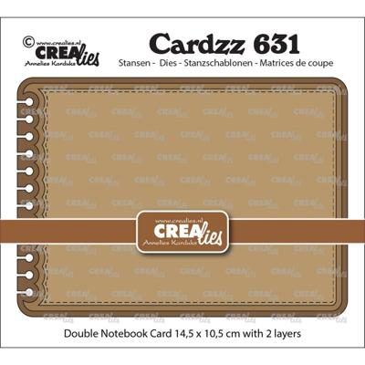 Crealies • cardzz stans dubbele kaart notebook 14,5x10,5cm met afgeronde hoeken