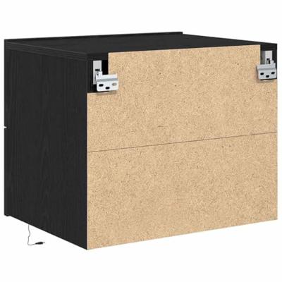 Nachtkastje 2 pcs Zwart Eiken 50 x 39 x 41 cm Bewerkt hout