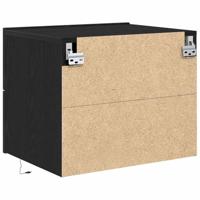 Nachtkastje 2 pcs Zwart Eiken 50 x 39 x 41 cm Bewerkt hout - thumbnail