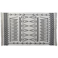 Tapijt DKD Home Decor 160 x 250 x 0,7 cm Zwart Polyester Katoen Wit Ikat Boho - thumbnail