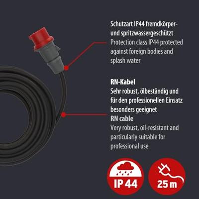 Brennenstuhl CEE verlengsnoer IP44 25m zwart H07RN-F 5G2,5 5-polig - 1167720 - thumbnail