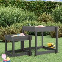 VidaXL Zandtafels 2 st massief grenenhout grijs - thumbnail