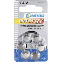 Conrad energy Knoopcel ZA675 1.4 V 6 stuk(s) 630 mAh Zink-lucht - thumbnail