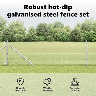 VidaXL Afrasteringspaal zilver 25 x 0,6 m (12 x 12 mm gaas) staal