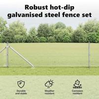 VidaXL Afrasteringspaal zilver 25 x 0,6 m (12 x 12 mm gaas) staal - thumbnail