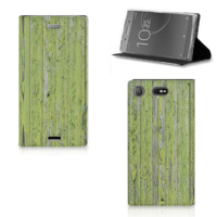 Sony Xperia XZ1 Compact Book Wallet Case Green Wood - thumbnail