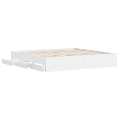 Bedframe met lades bewerkt hout wit 160x200 cm
