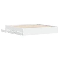 Bedframe met lades bewerkt hout wit 160x200 cm - thumbnail