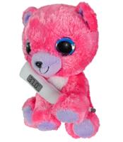 Lumo Stars knuffelbeer met thermometer junior 15 cm pluche roze - thumbnail