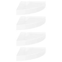 Hoekschappen zwevend 4 st 25x25x3,8 cm MDF hoogglans wit - thumbnail