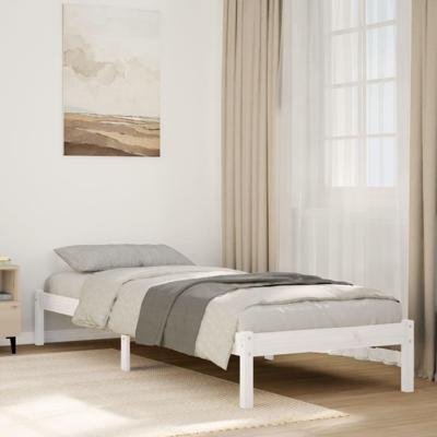 Bedframe extra lang zonder matras grenenhout wit 80x220 cm Bedframe extra lang zonder matras grenenhout wit 80x220 cm