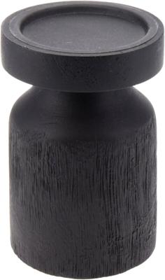 Kandelaar hout zwart 15cm v. stompkaars