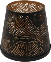 Countryfield windlicht metaal ginkgo 10x10cm zwart - thumbnail