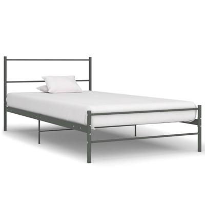 Bedframe metaal grijs 90x200 cm Bedframe metaal grijs 90x200 cm