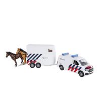 Kids Globe VW transporter politie met paardentrailer NL gegoten 28cm - thumbnail