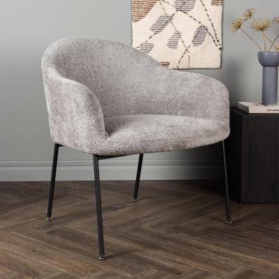 Nohr Fauteuil 'Sharise' Bouclé, kleur Lichtgrijs