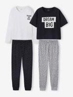 Set van 2 pyjama's met luipaard en stippen voor meisjes JONEN gemêleerd grijs - thumbnail