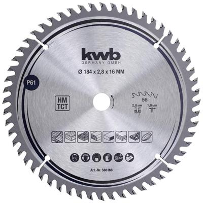 kwb 586168 Hardmetaal-cirkelzaagblad 184 x 16 mm 1 stuk(s) kwb 586168 Hardmetaal-cirkelzaagblad 184 x 16 mm 1 stuk(s)