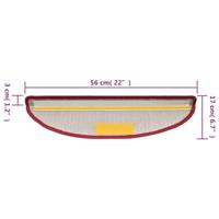 VidaXL Trapmatten 15 st 56x17x3 cm bordeaux halfrond - thumbnail